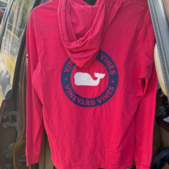 Vineyard Vines Pink Long-Sleeve Hooded Pocket Tee - Picture 2 of 4